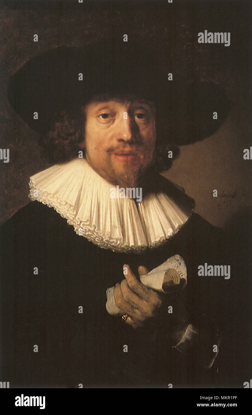 Portrait d'un homme avec une feuille de musique Banque D'Images