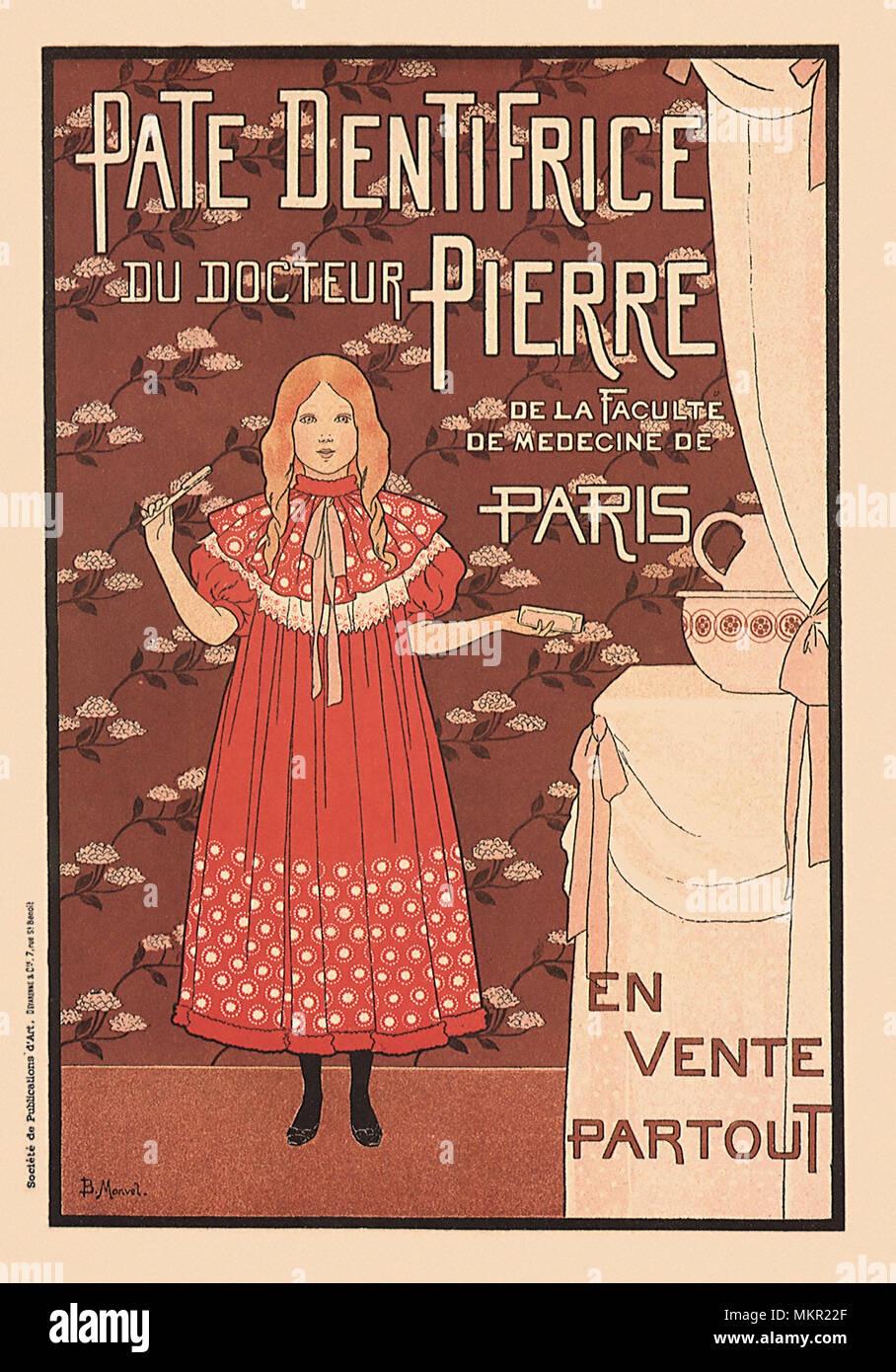 Fille dans le dentifrice Poster Banque D'Images