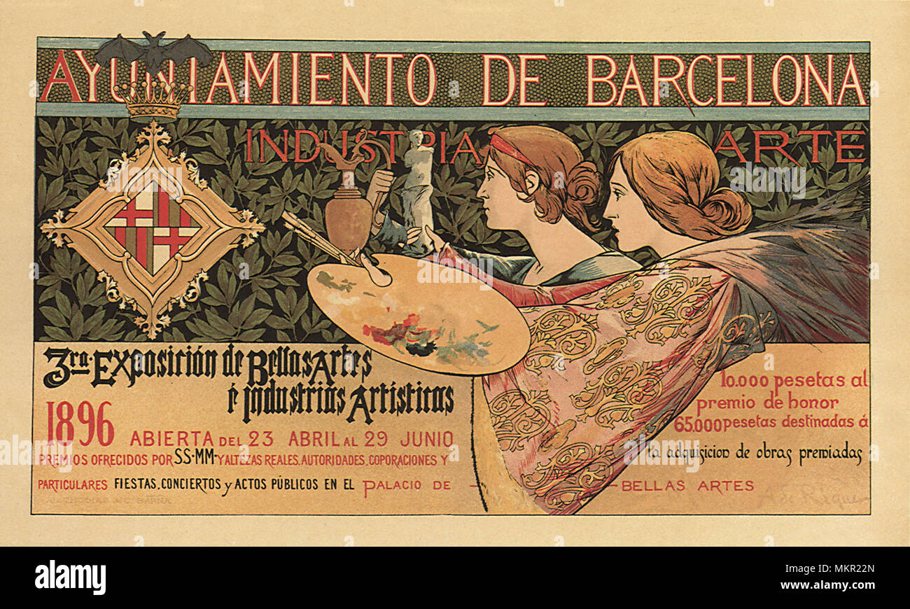 Poster art barcelone Banque D'Images
