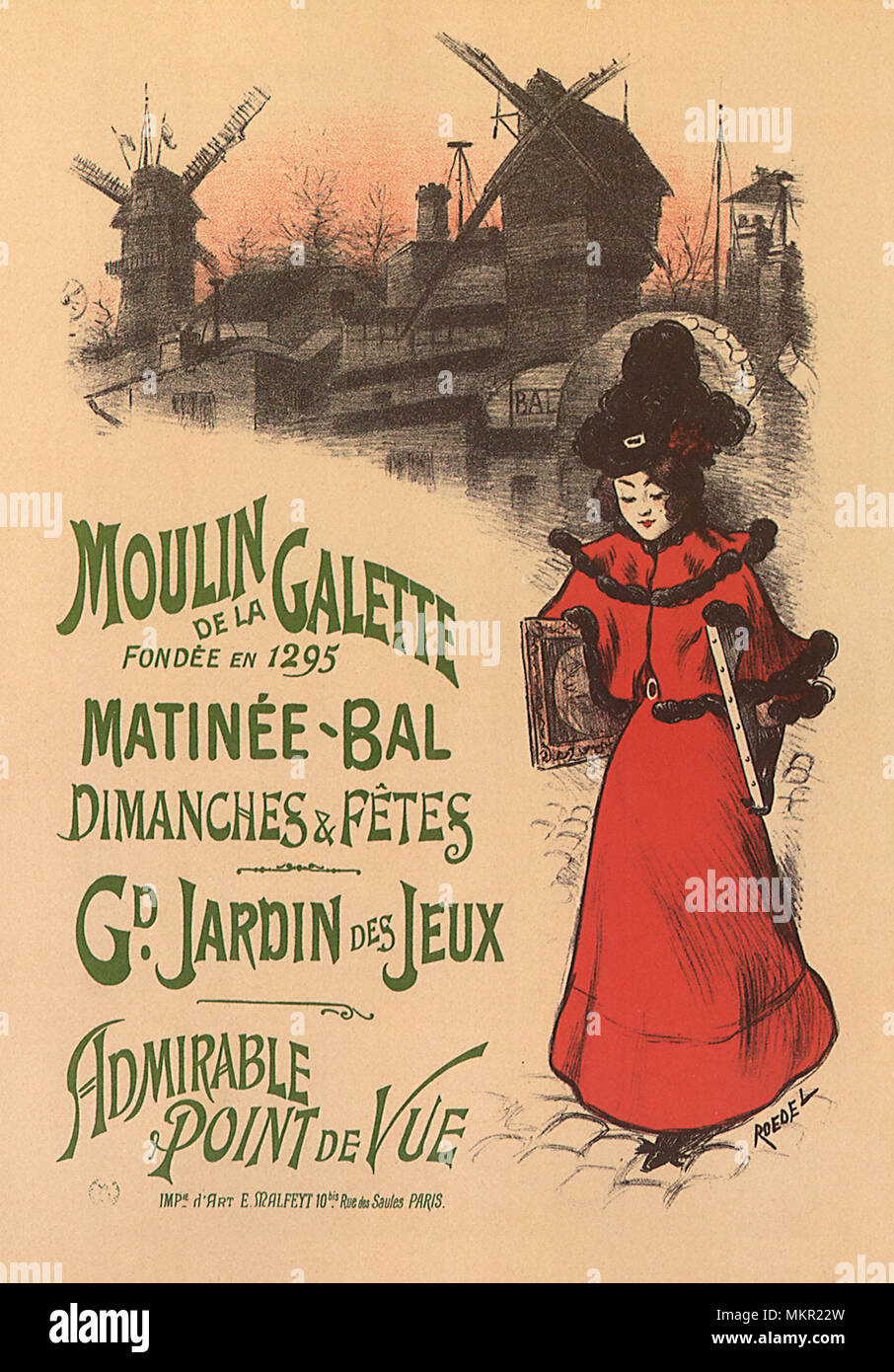 Femme transportant la peinture ancienne Banque D'Images