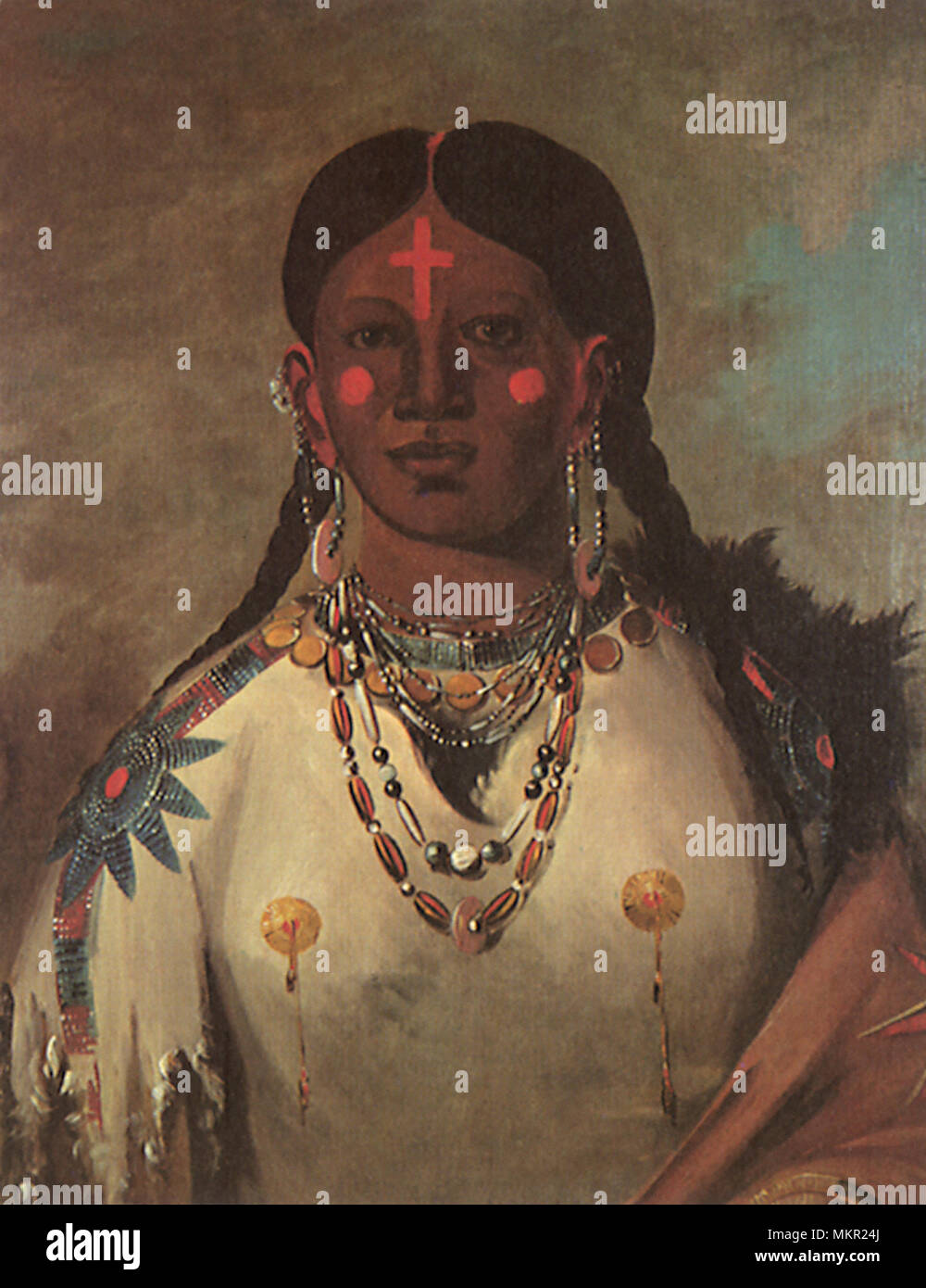 Portrait de jeune fille indienne Cheyenne 1834 Banque D'Images