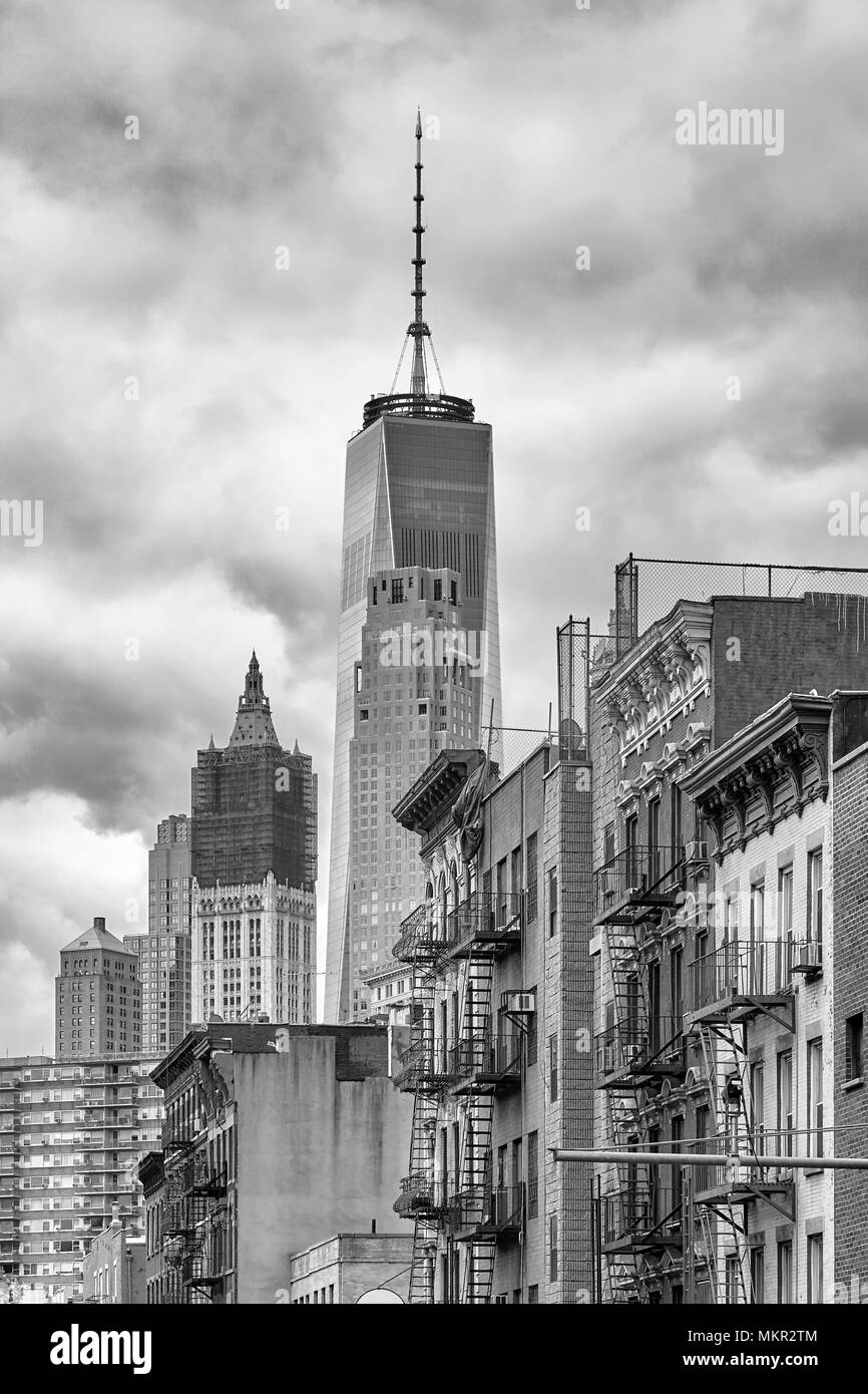 Photo noir et blanc de la Manhattan, New York City, USA. Banque D'Images