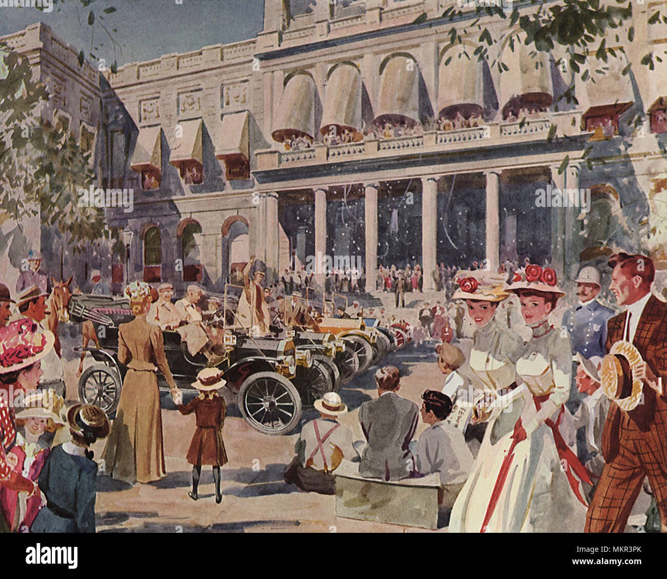 Début de la première course automobile transcontinentale en 1909 Banque D'Images