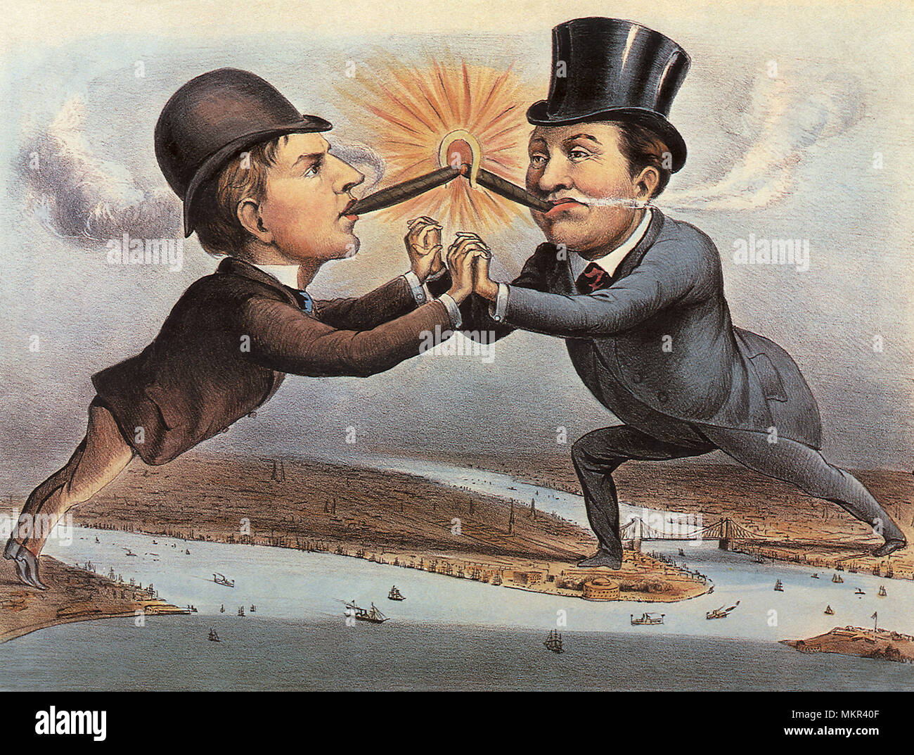 La lumière électrique, Thomas Edison et C.F. Badigeonner Banque D'Images