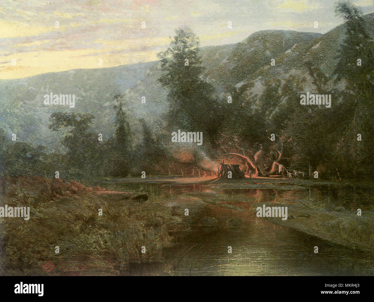 Camp de hobo, Los Angeles River Banque D'Images