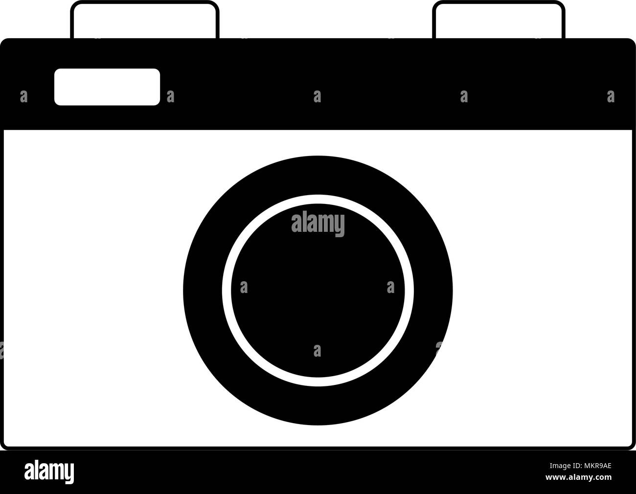 Vintage appareil photographique sur le noir et blanc Illustration de Vecteur