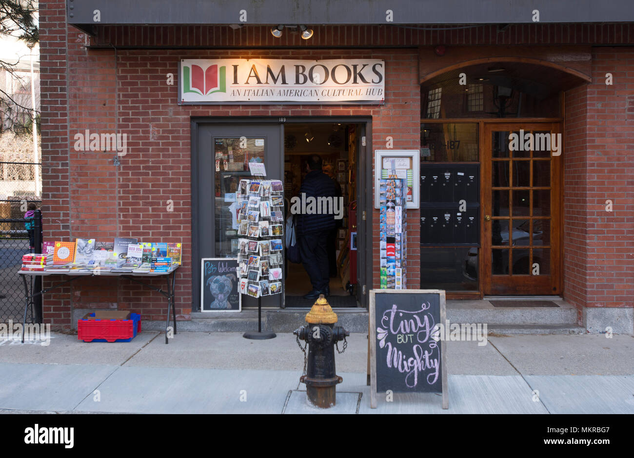 Une librairie dans le quartier North End de Boston - Boston, Massachusetts, USA Banque D'Images