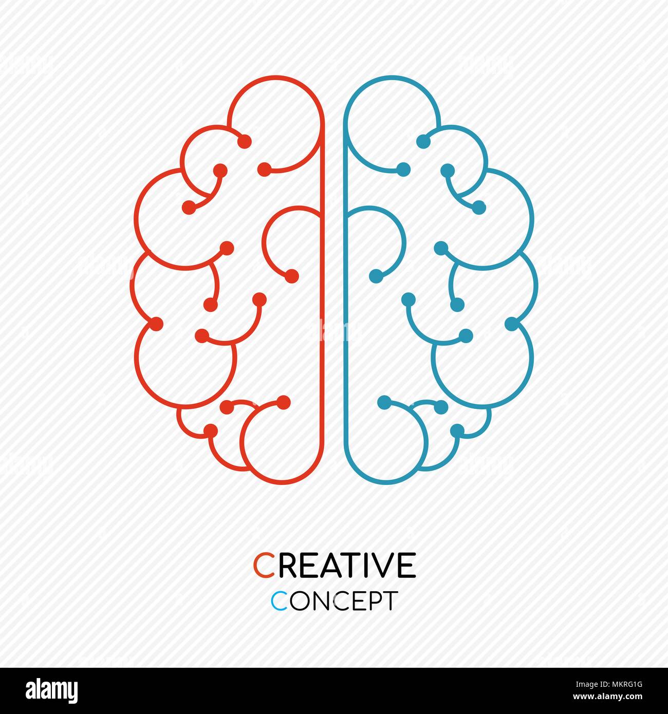La pensée créative concept illustration du cerveau humain en style du contour moderne. Vecteur EPS10. Illustration de Vecteur