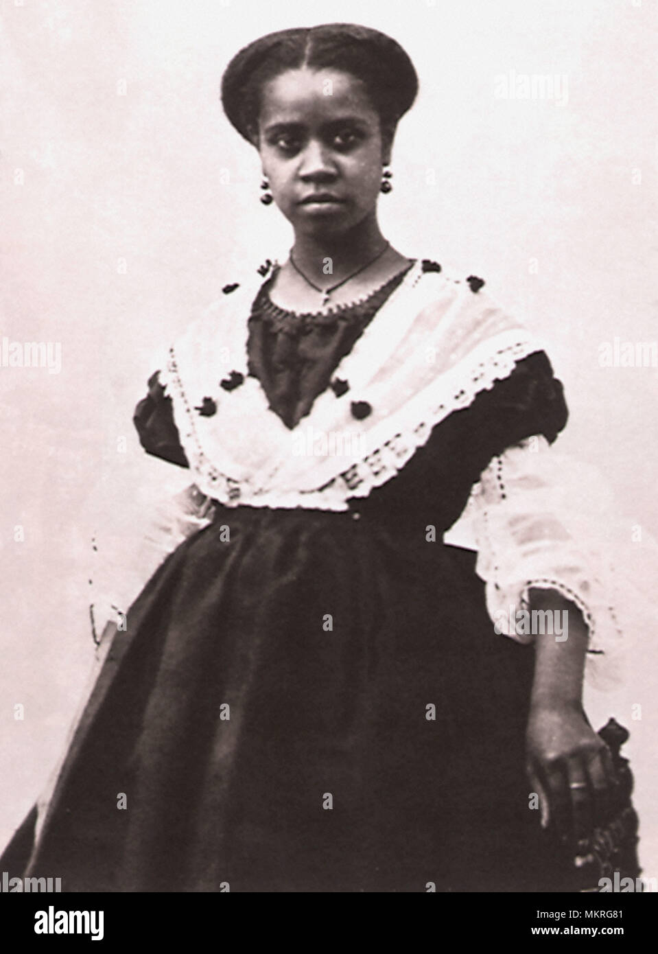 Jeune femme noire 1860 créole Photo Stock - Alamy