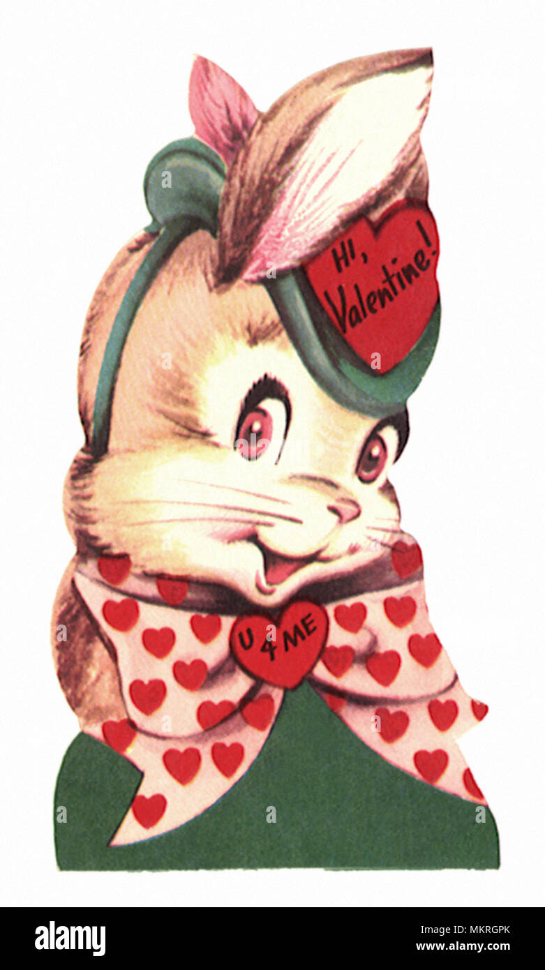 Visage de lapin Valentine Banque D'Images