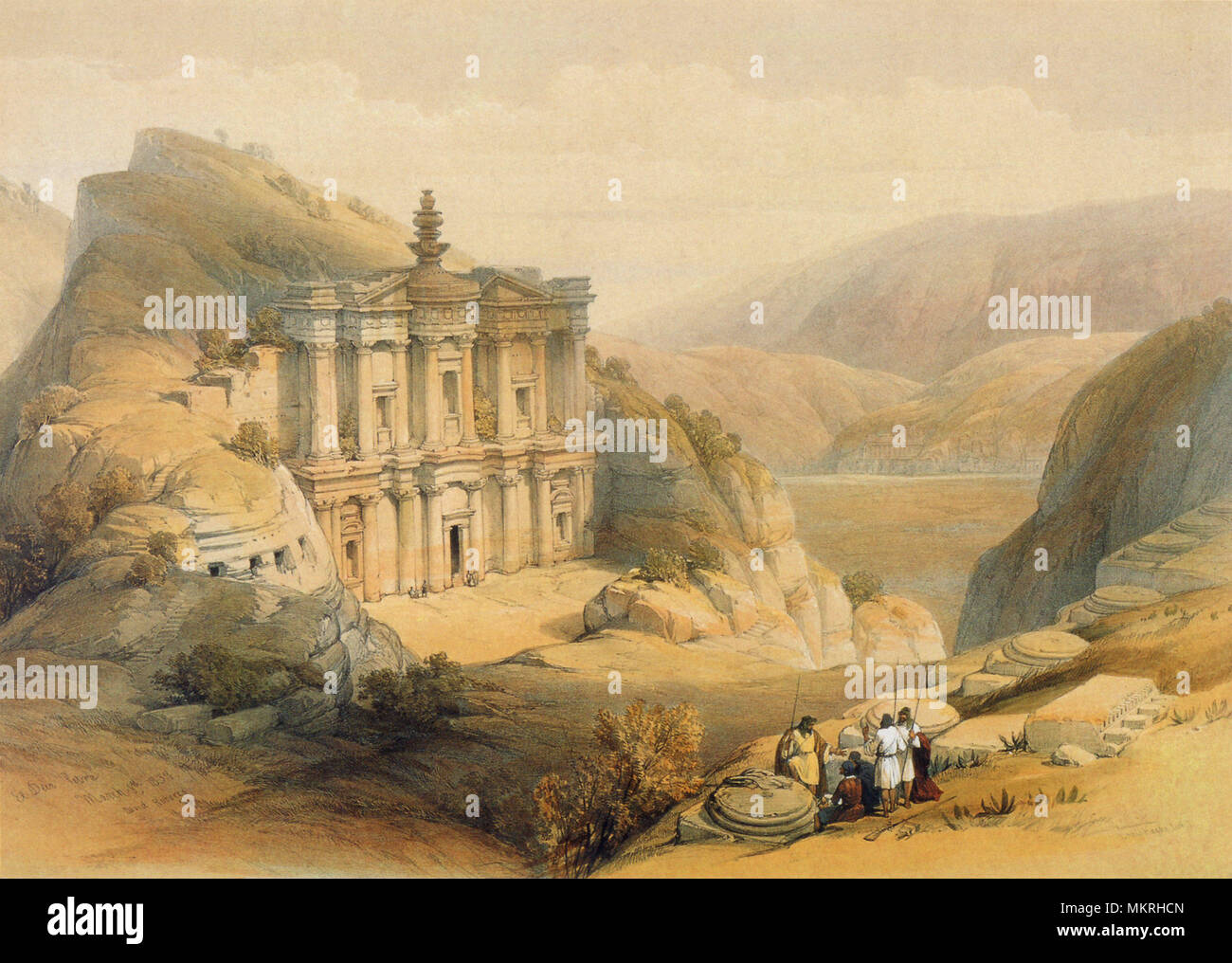 Le trésor de Petra, Jordanie 1839 Banque D'Images