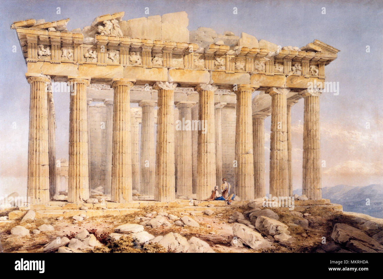 La Grèce, le Parthénon Athènes 1818 Banque D'Images