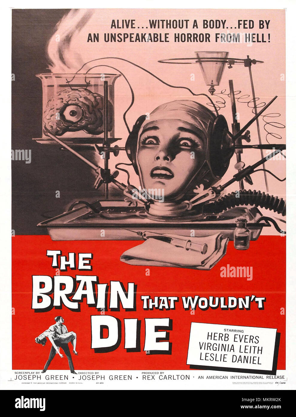 Le cerveau qui n'a pas voulu mourir affiche de film classique Banque D'Images