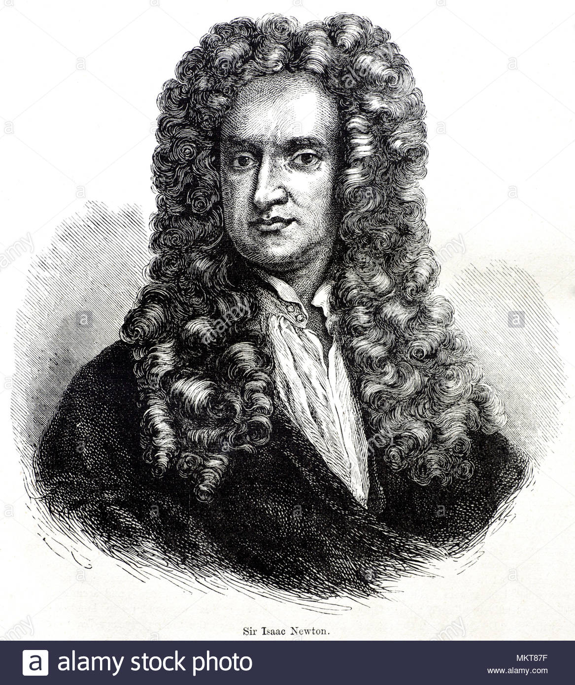 Portrait de Sir Isaac Newton 1642 - 1726/27, était un mathématicien, astronome, théologien, auteur et physicien qui est largement reconnu comme l'un des plus influents scientifiques de tous les temps, et une figure clé de la révolution scientifique, l'illustration de l'antique vers 1880 Banque D'Images