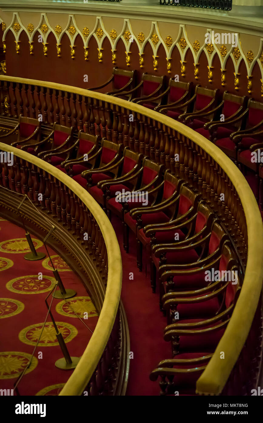 Lieu parlementaire, Salle des sessions de la Chambre des Députés, Palais National, Palais National, palais du gouvernement, la ville de Mexico, Mexique Banque D'Images