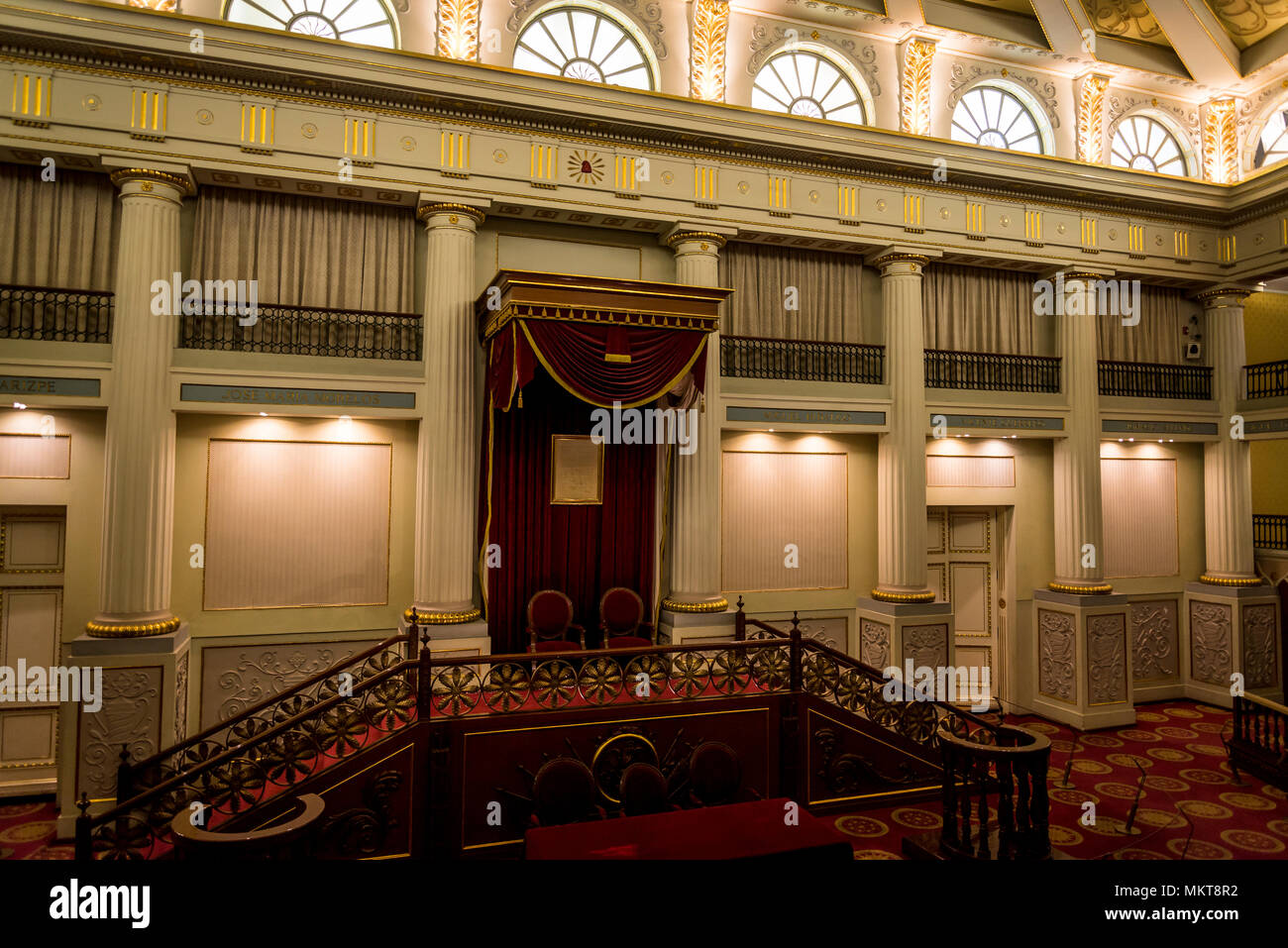 Lieu parlementaire, Salle des sessions de la Chambre des Députés, Palais National, Palais National, palais du gouvernement, la ville de Mexico, Mexique Banque D'Images