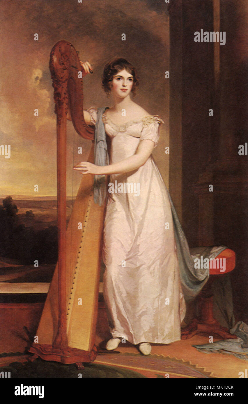 Dame avec une harpe : Eliza Ridgely Banque D'Images