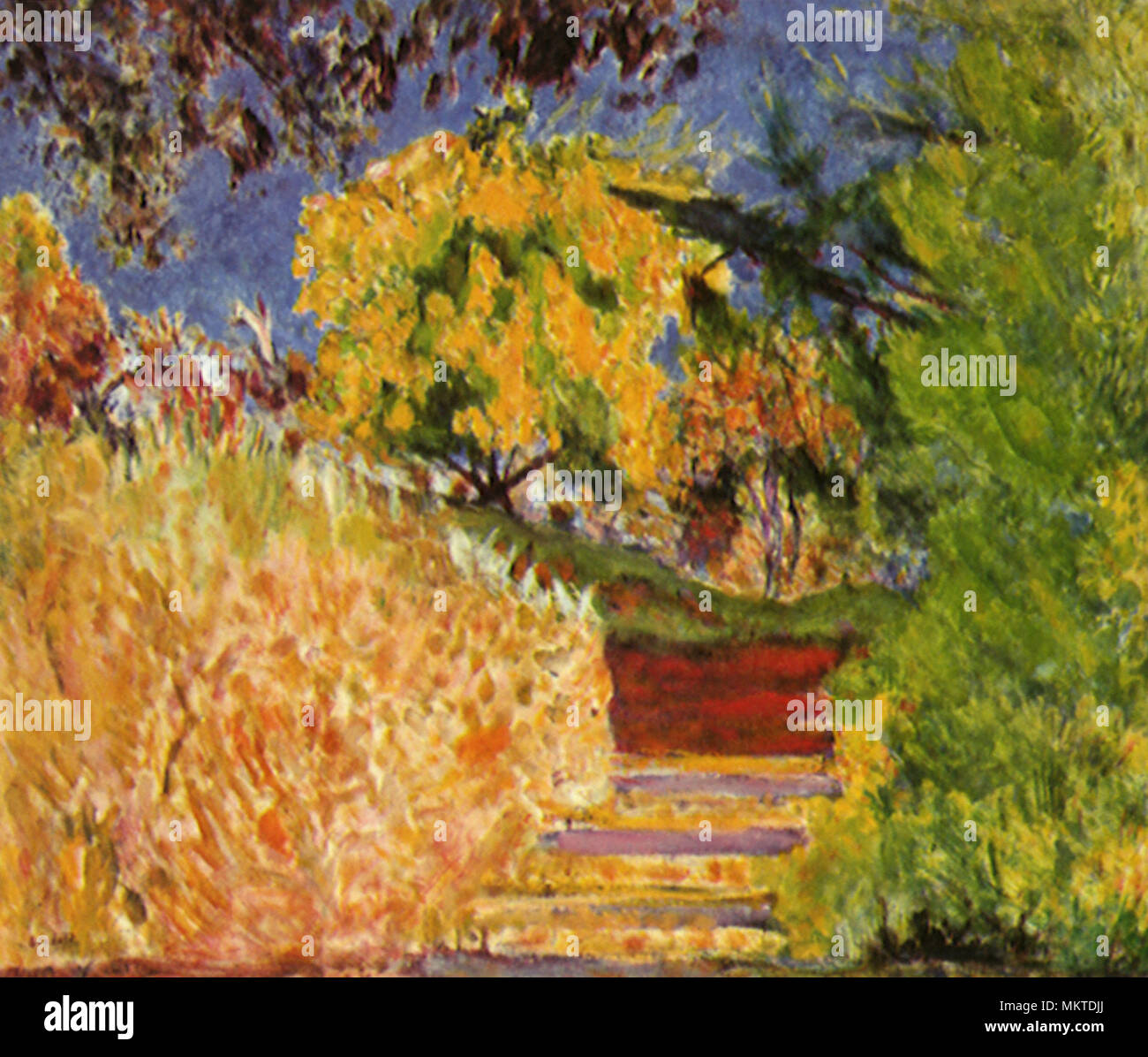 Escaliers dans le jardin de l'artiste Banque D'Images