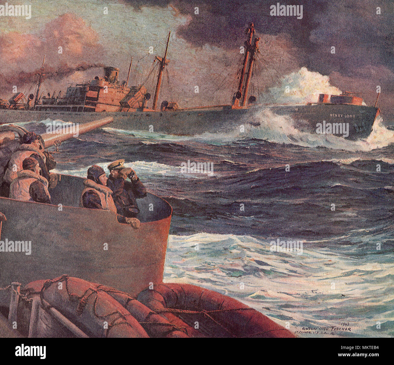 Navires de guerre sur la mer Banque D'Images