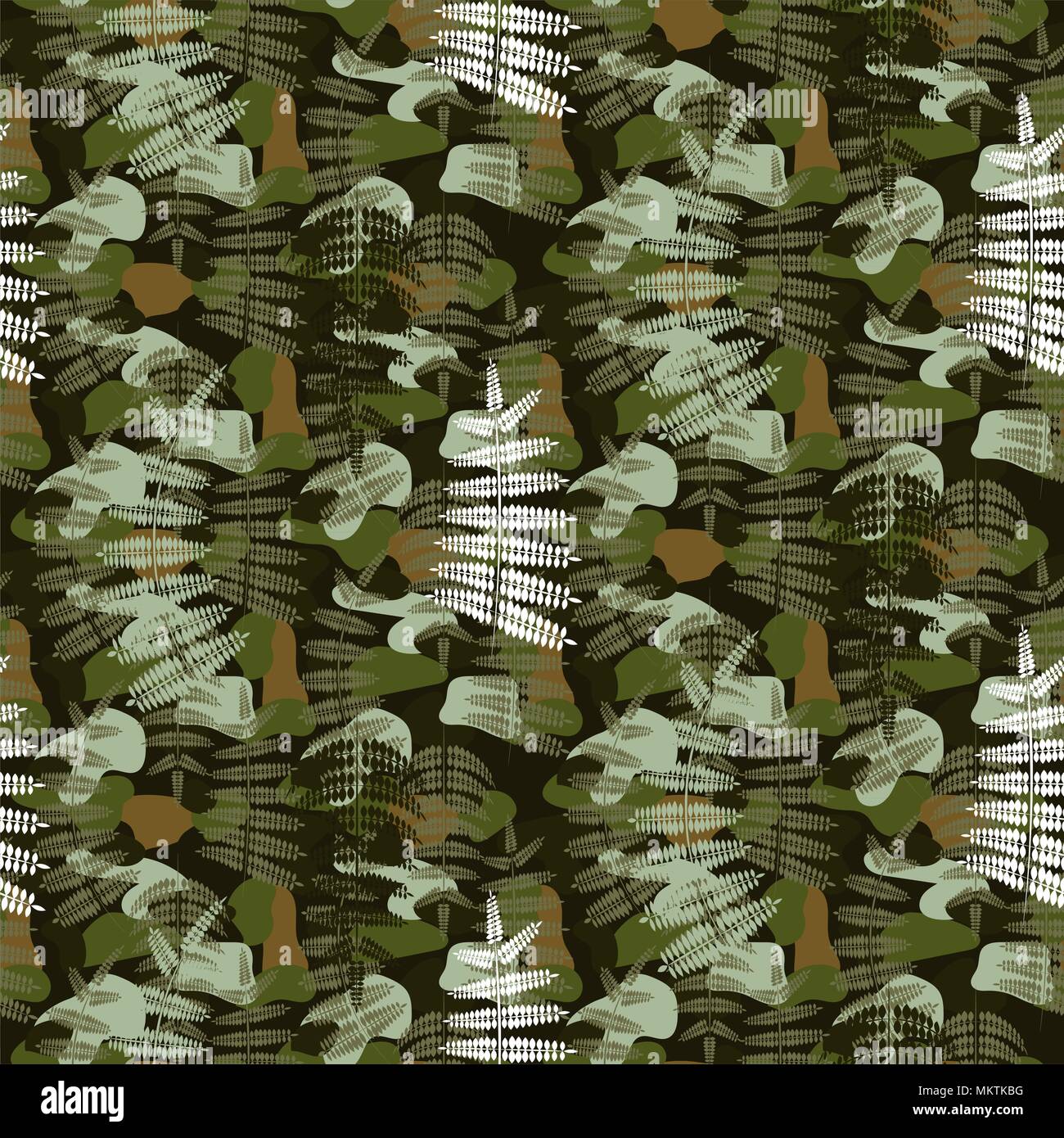 Fougères nature motif camouflage transparente. Illustration de Vecteur
