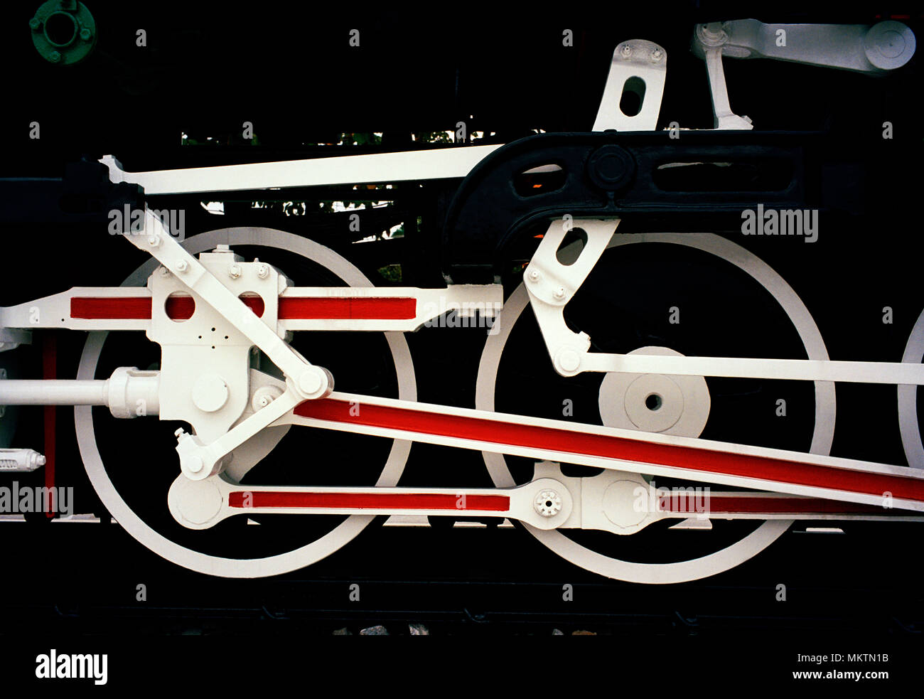 Transports - train à vapeur locomotive à Bangkok en Thaïlande en Asie du Sud-Est Extrême-Orient. Roue de fer Rail Engineering Design Travel Banque D'Images