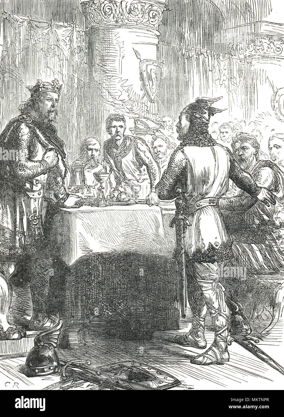 Harold Baar "Chez Boultan & Fils", l'annonce de l'invasion normande, peu après la bataille de Stamford Bridge, 1066 Banque D'Images