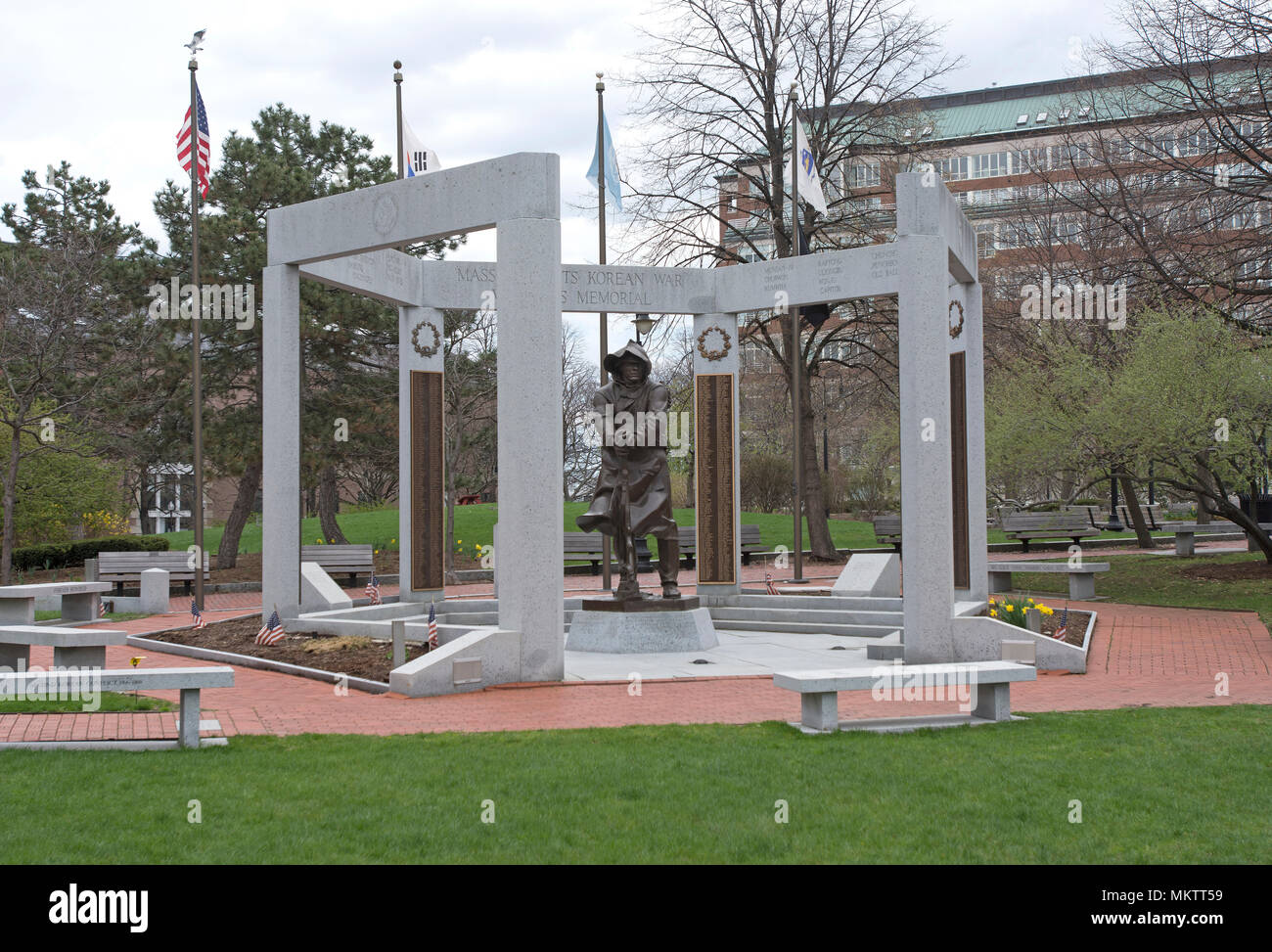 La Massachusetts Korean War Veterans Memorial à Charlestown, (Boston, Massachusetts, États-Unis) Banque D'Images