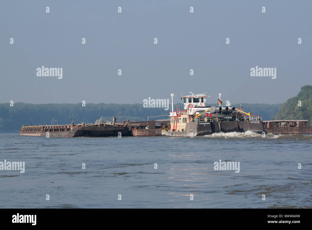 D'un cargo sur le Danube Banque D'Images