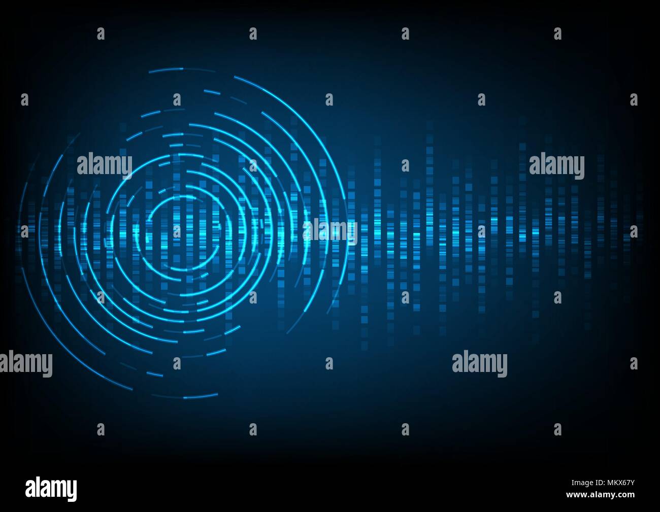 Résumé Contexte de l'onde sonore numérique Illustration de Vecteur