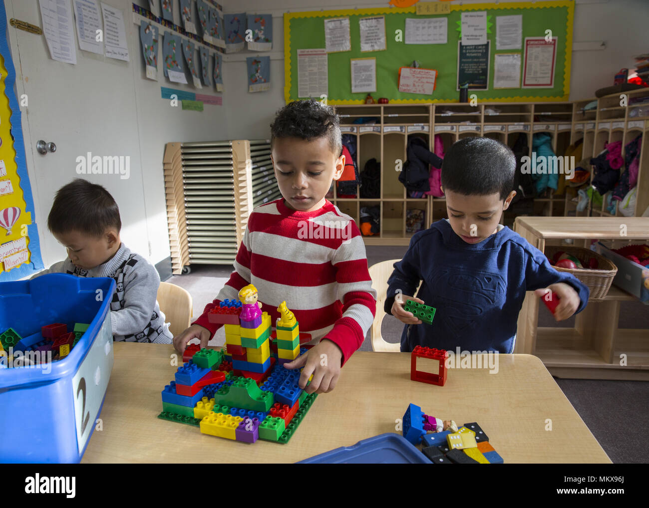 Lower East Side multi ethnic nursery school à Manhattan, New York City. Banque D'Images