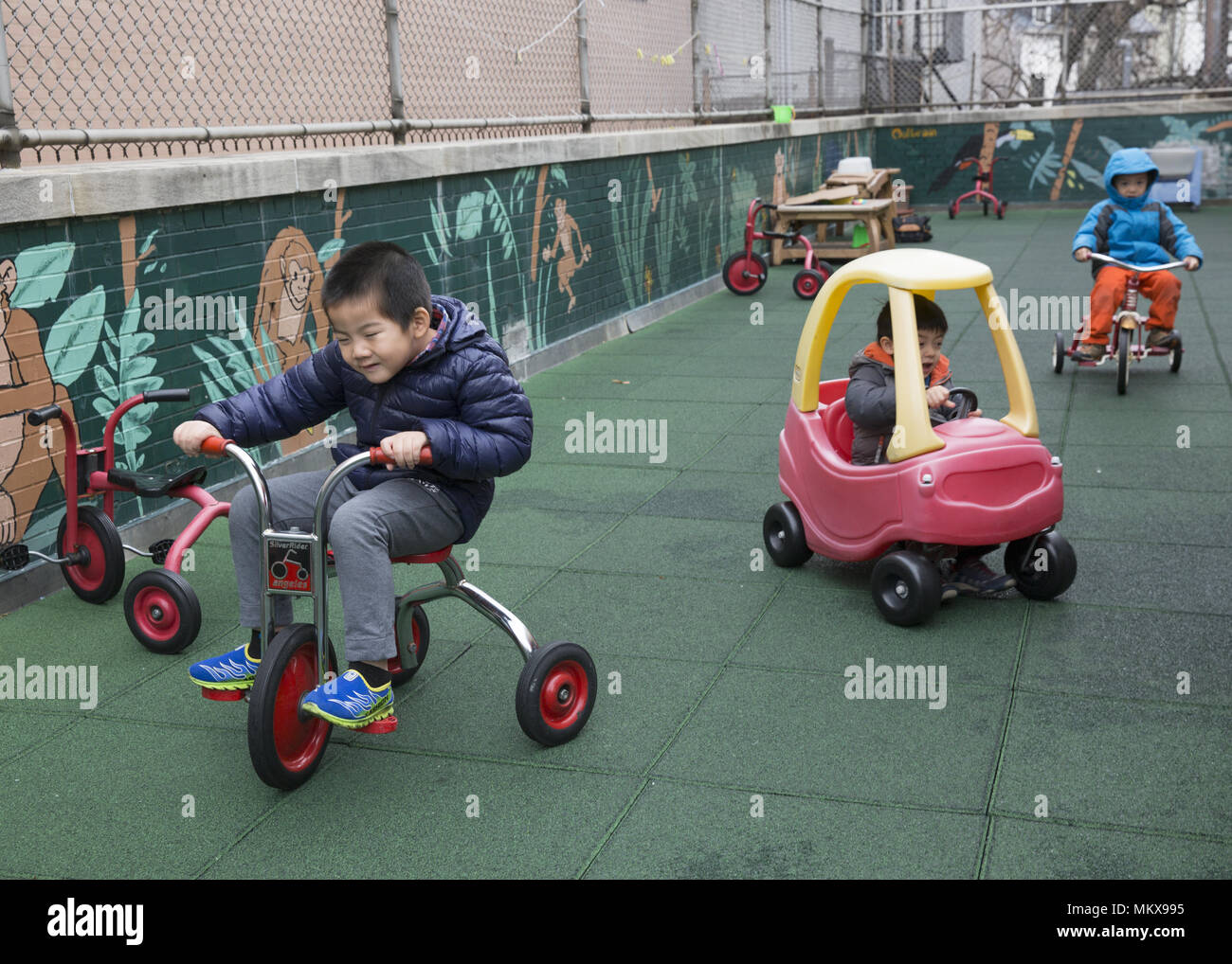 Lower East Side multi ethnic nursery school à Manhattan, New York City. Banque D'Images