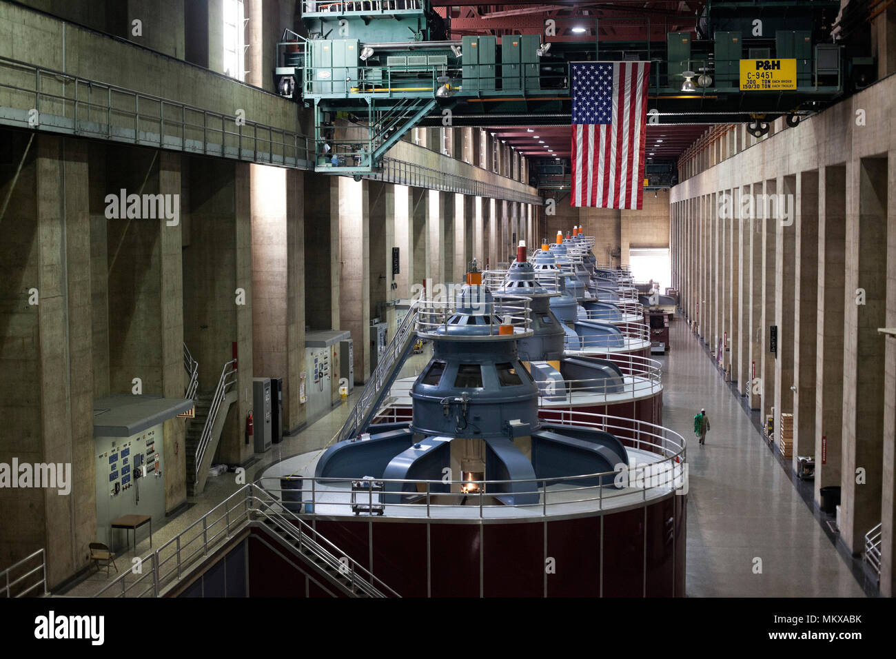 Chambre d'éoliennes à Hoover Dam Banque D'Images