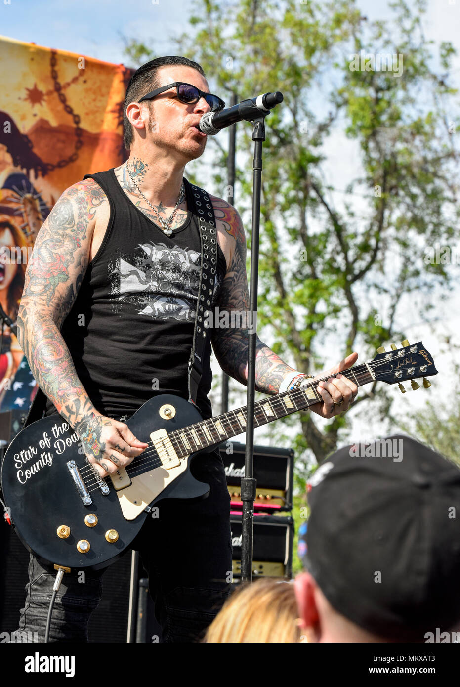 Encino, Californie, le 6 mai 2018 Los Encino Historic State Park - Ricky Warwick en 2018 Ride pour Ronnie Charity Concert événement - Banque D'Images