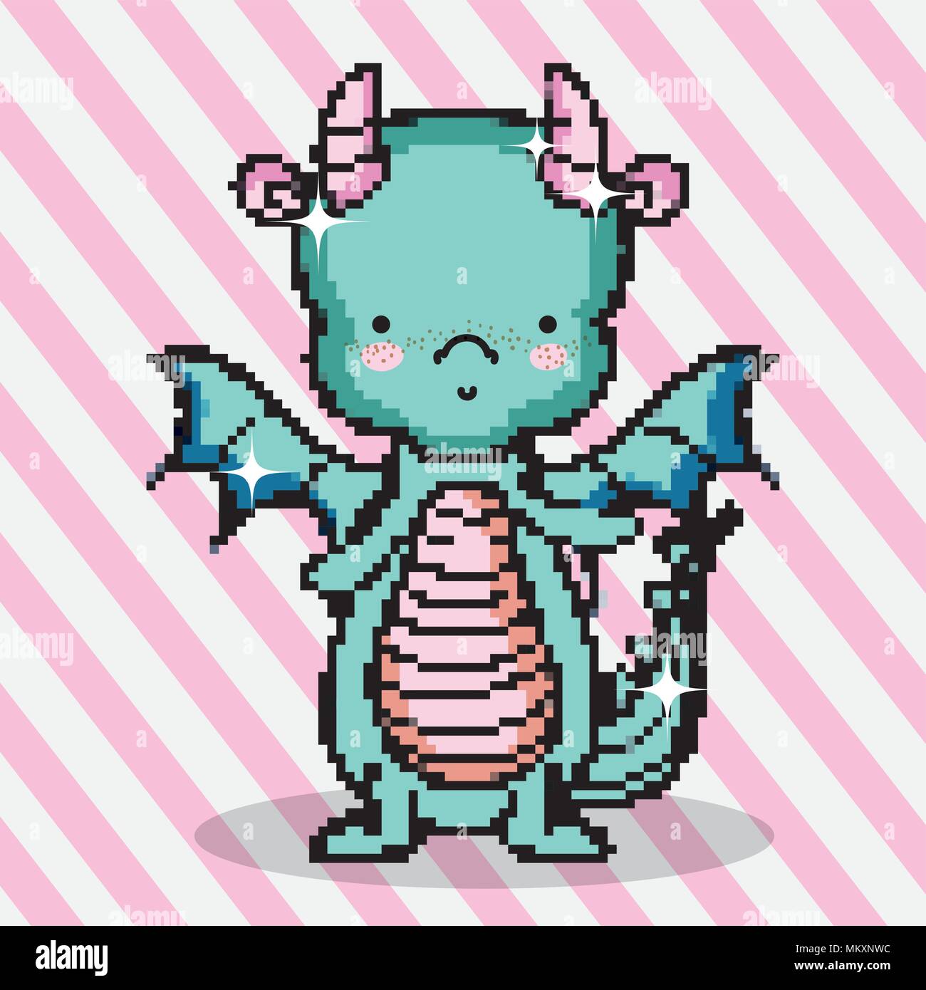 Pixel Art Dragon Mignon Image Vectorielle Stock Alamy