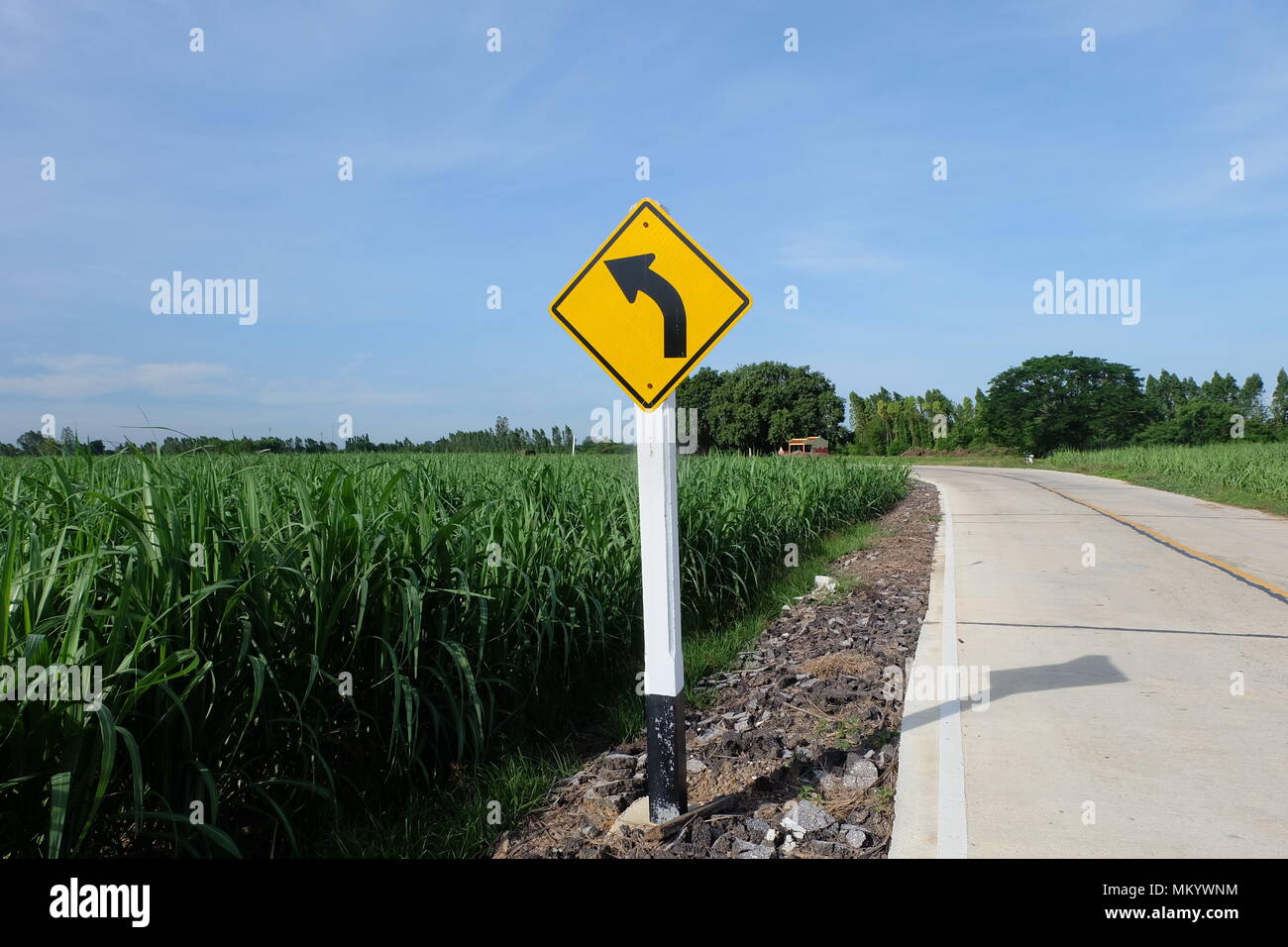 Flèche courbe gauche trafic symbole Banque D'Images