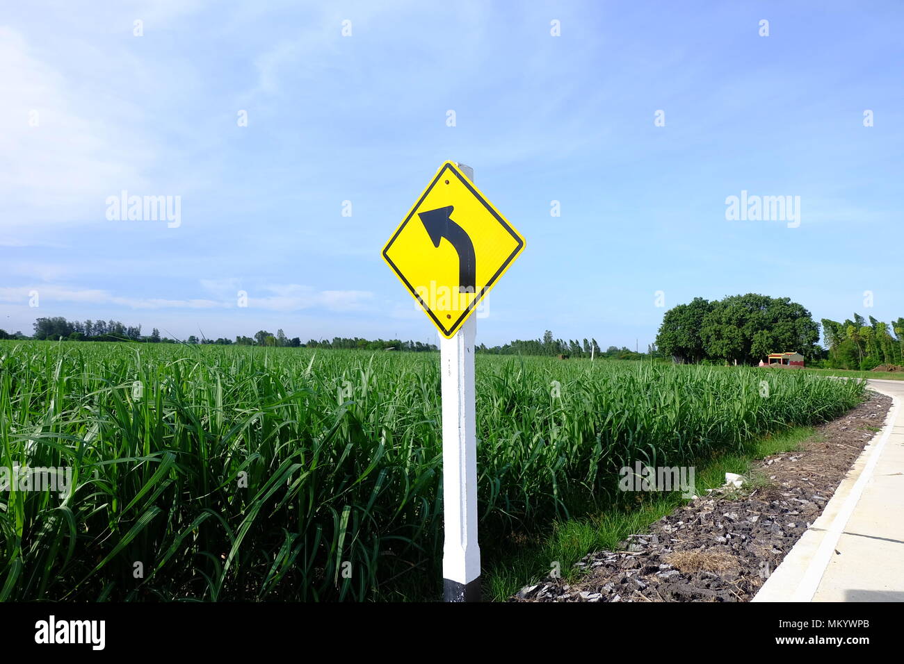 Flèche courbe gauche trafic symbole Banque D'Images