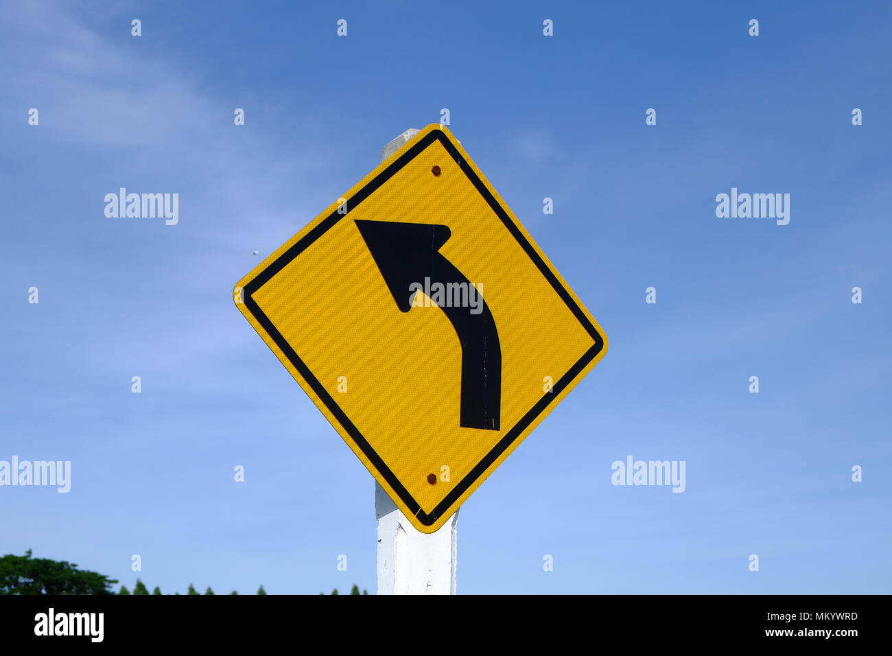 Flèche courbe gauche trafic symbole Banque D'Images