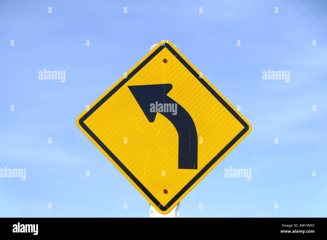 Flèche courbe gauche trafic symbole Banque D'Images