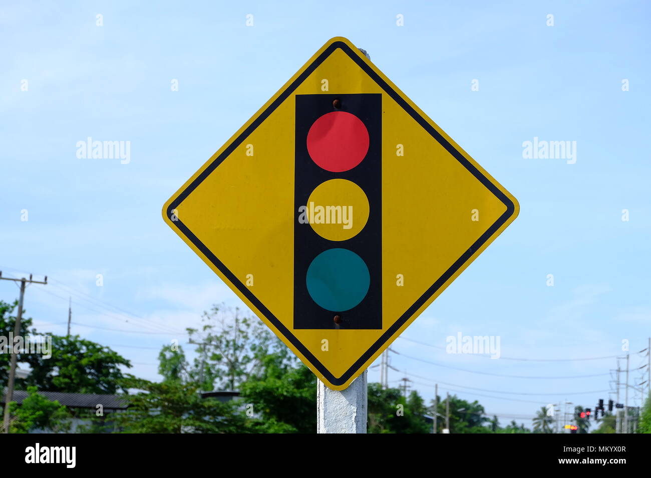 Symbole de la circulation du signal Banque D'Images