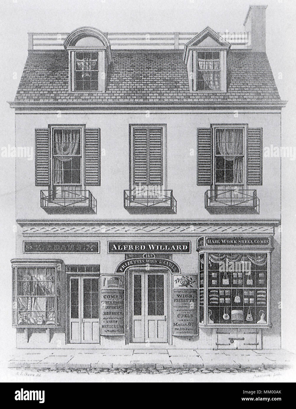 Alfred Willard bâtiment. Boston. 1828 Banque D'Images