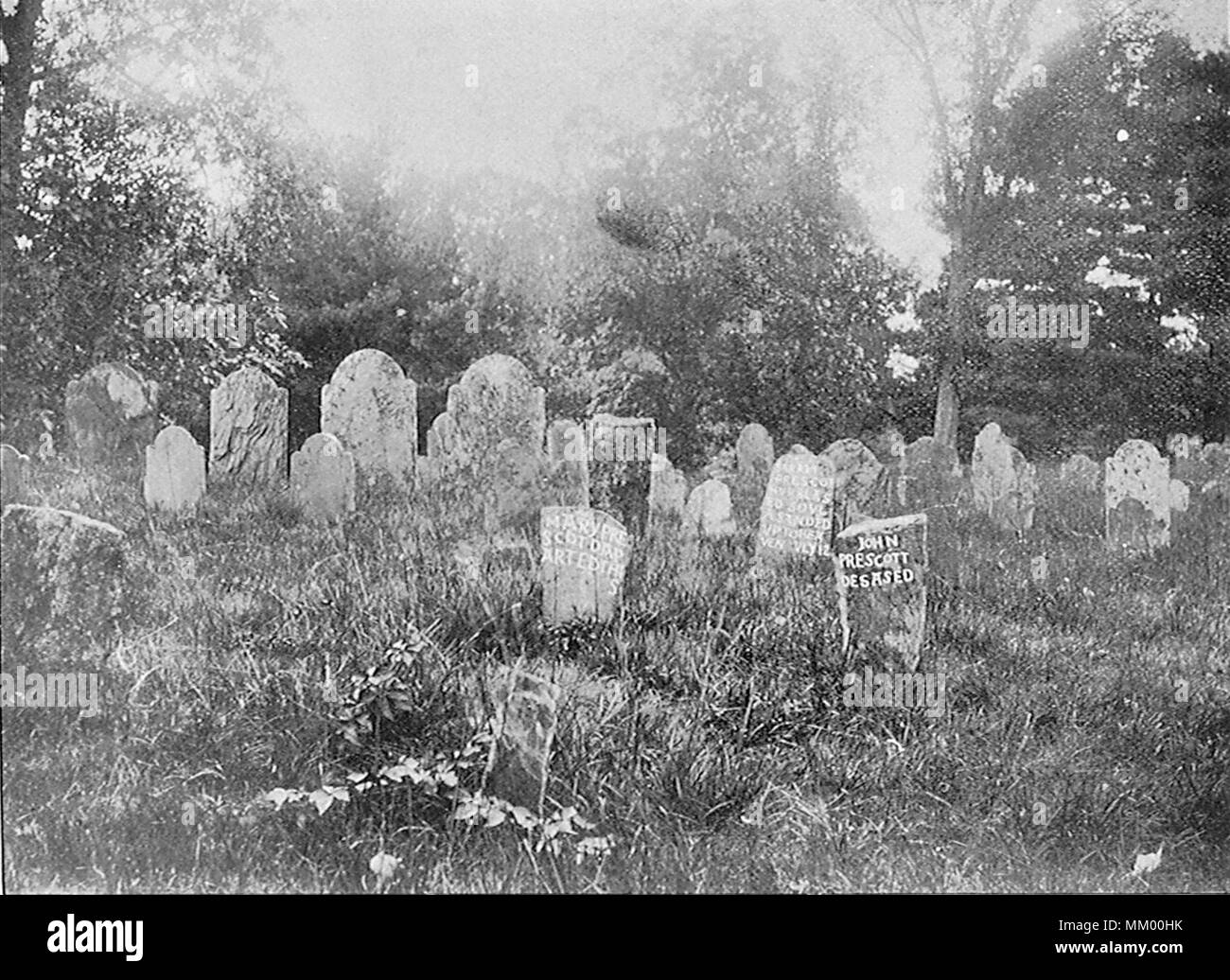 Tombe de Pioneer John Prescott. Clinton. 1890 Banque D'Images