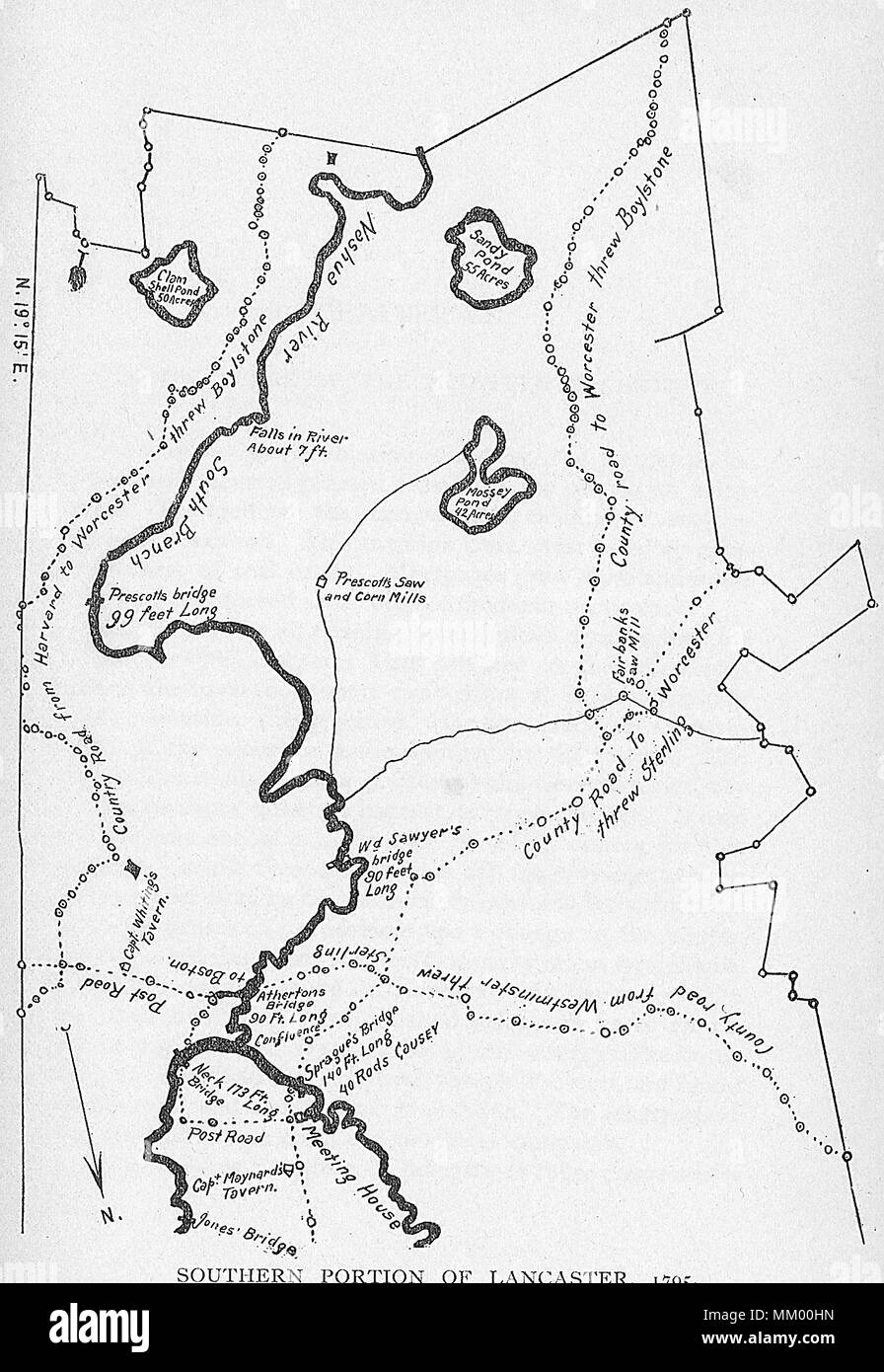 Plan de partie Sud de Lancaster. 1795 Banque D'Images