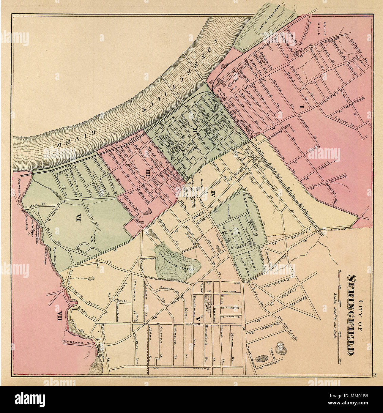 Ville de Springfield. 1871 Banque D'Images