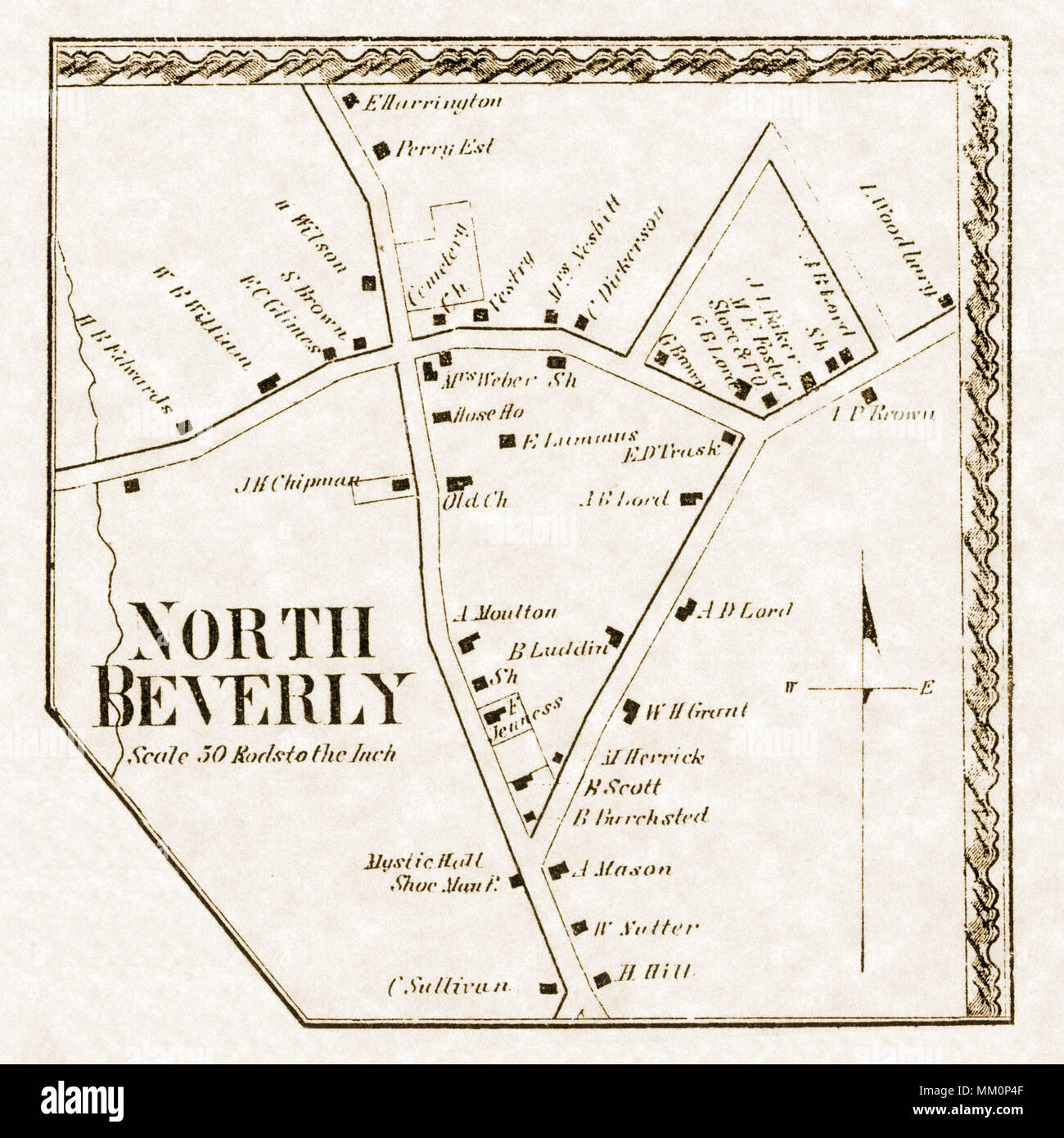 Plan de North Beverly. 1872 Banque D'Images