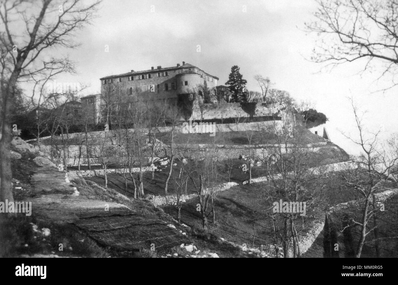 Côté nord du château. Gourdon. 1910 Banque D'Images