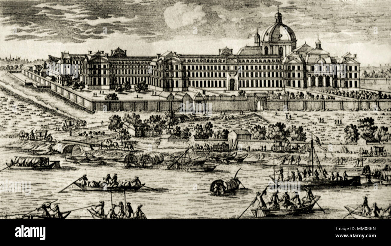 Vue de l'hôpital général. Paris. 1750 Banque D'Images