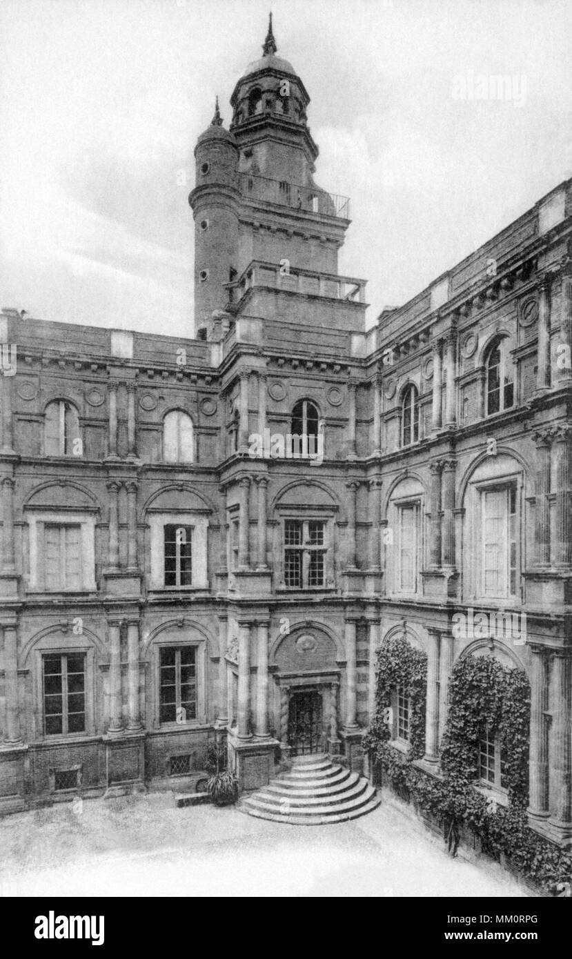 Cour intérieure de l'hôtel d'Assézat. Toulouse. 1915 Banque D'Images