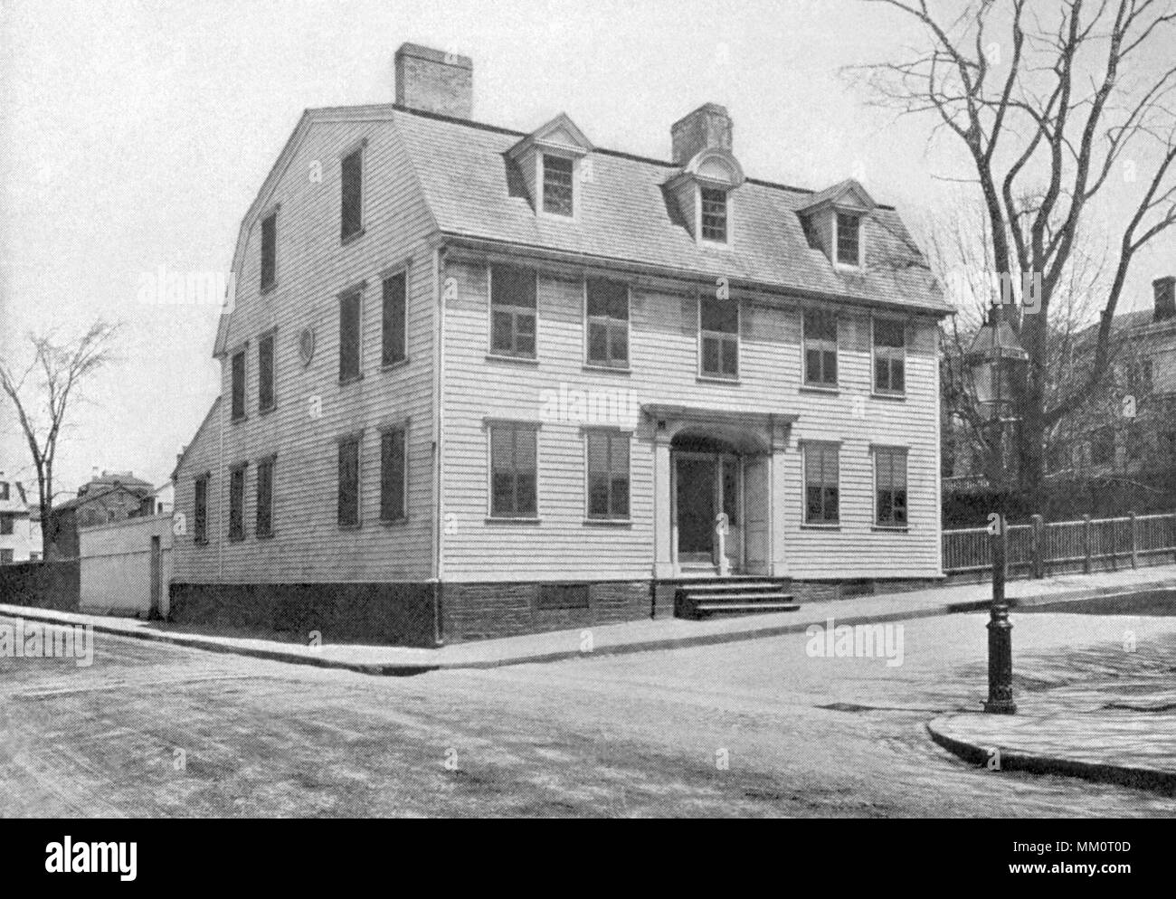 Un bâtiment historique sur Touro Street. Newport. 1900 Banque D'Images