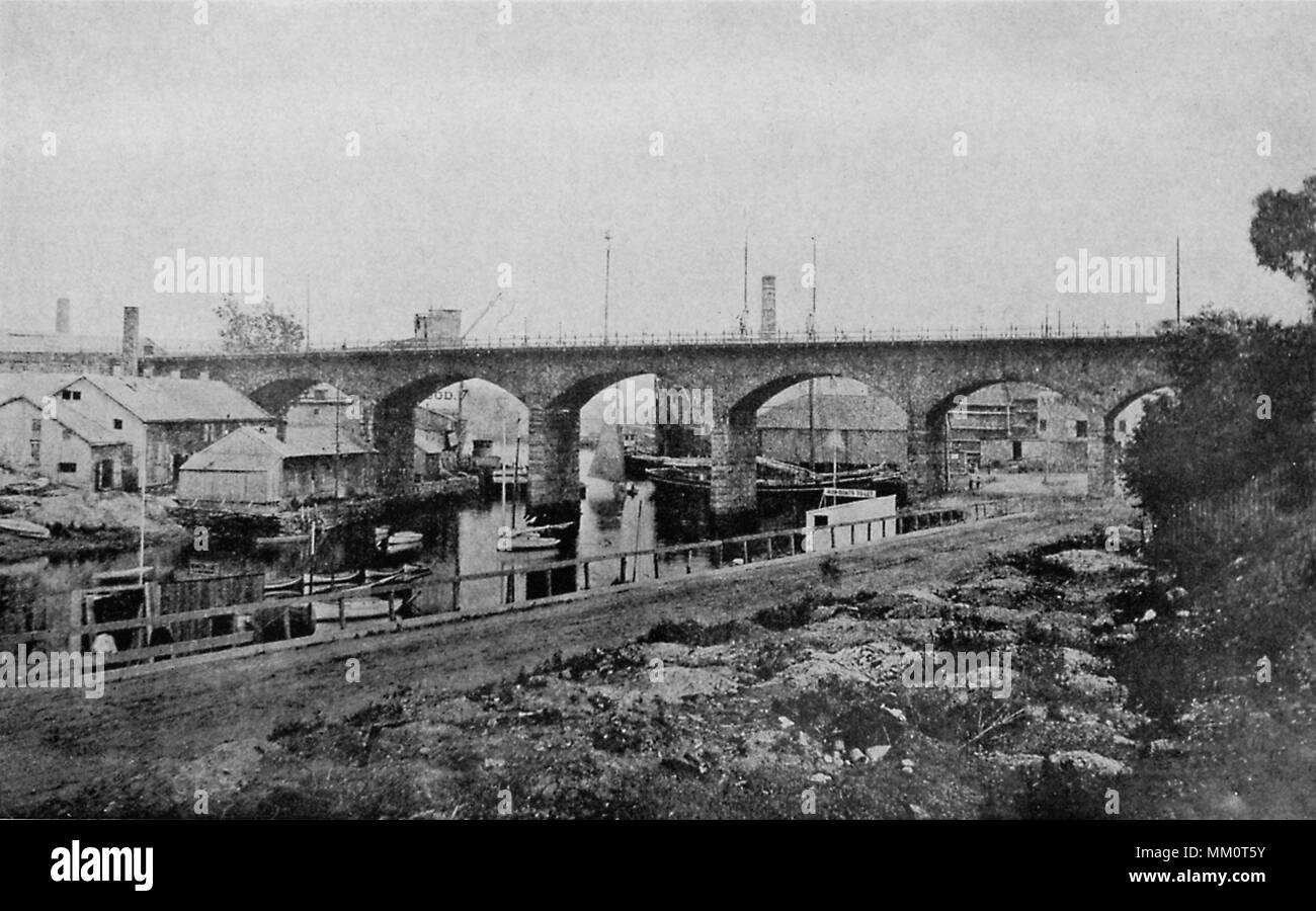 Division Street Bridge. Pawtucket. 1900 Banque D'Images