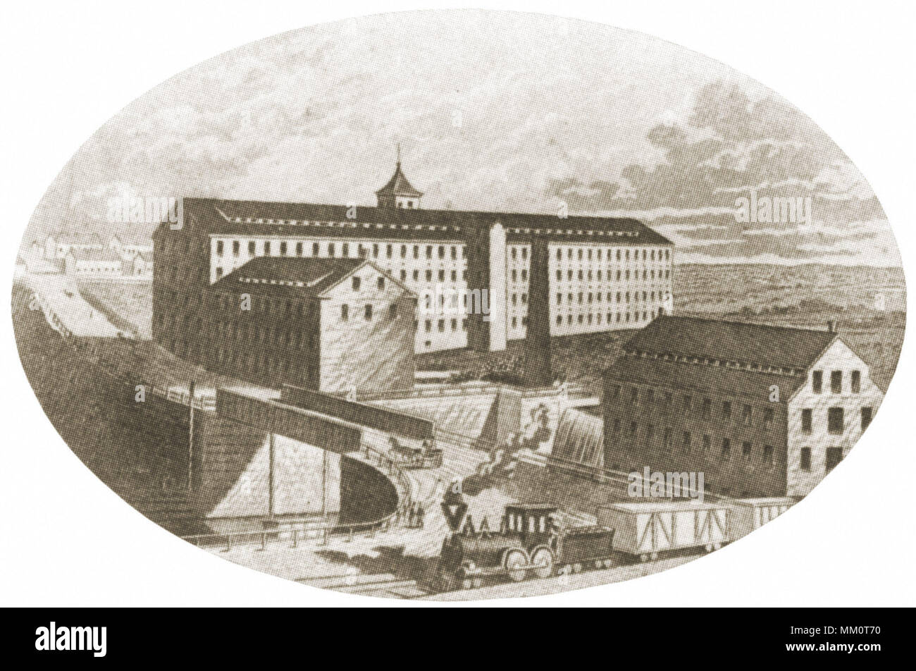 A & W Sprague les usines de coton. La Providence. 1850 Banque D'Images